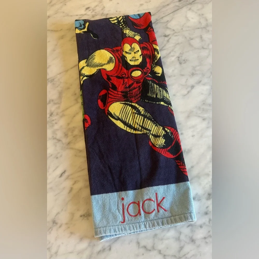 POTTERY BARN KIDS Marvel Beach Towel - Monogrammed “Jack”